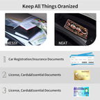 Car Registration and Insurance Holder, Leather Car Glove Box Organizer, Cool Car Accessories for ID, Driver's License Cards & Essential Document, business cards, Men&Women,Crescent Pink Flower