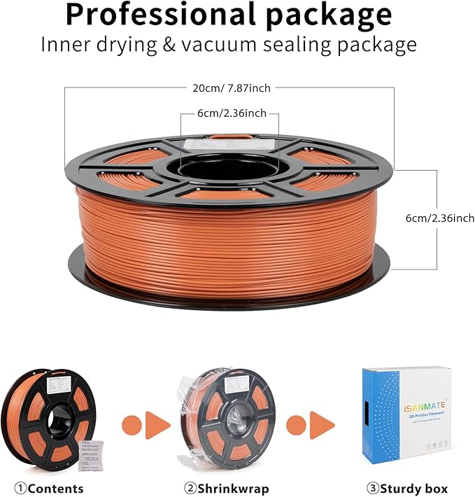 iSANMATE ASA Filament 1.75mm Terracotta 1KG, UV & Weather Resistant 3D Printer Filament Perfect for Outdoor Functional Parts, Dimensional Accuracy +/- 0.02mm, 1kg Spool (2.2lbs)