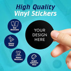 5-1000 Custom Vinyl Stickers - Upload Your own Image, Text, Design, Logo - Personalized Logo Labels for Handmade, Packaging, Bottle, Jars, Candle, Brand Stickers (Black, 2x2)