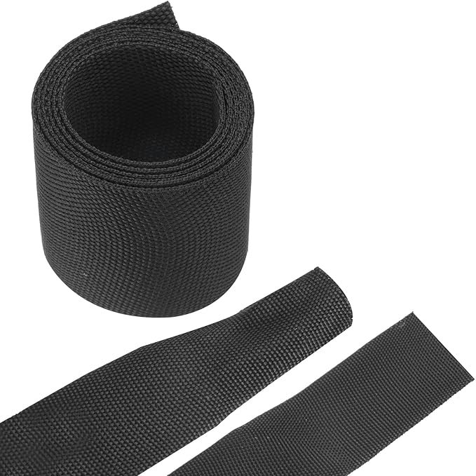 MECCANIXITY Braided Cable Sleeves Heat Shrinkable Fabric Sleeving, 1 9/16" 3ft Black 2:1 Ratio Heat Shrinkable Cord Protector for Harness Cable, Network Cable Protection, Cable Management