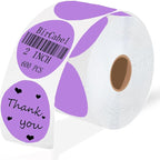 2 Inch Purple Round Thermal Labels,600 Labels/Roll,Self-Adhesive Circle Inventory Stickers, Multi-Purpose Round Roll Thermal Printing Stickers for Business and Domestic Use