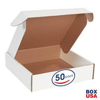 Box USA 12" Deluxe Shipping Boxes 12"L x 12"W x 3"H, 50-Pack - White Box Mailers for Packaging, Storage, Gifts or Bulk Business Orders