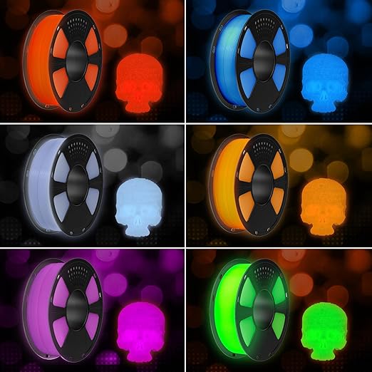 GEEETECH Glow in The Dark PLA Orange Red Filament, 3D Printing Luminous Filament 1.75mm, Best with UV Lamps, 1kg Spool (2.2lbs), Dimensional Accuracy +/- 0.02 mm, Fit Most 3D Printers