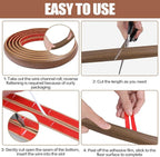 Floor Cord Cover Cable Cavity Self Adhesive Cord Hider Floor 10FT Floor Cable Management Power Cord Protector Floor Electric Cord Covers for Offices, Gym, Exhibitions (Misty Brown Wood, 0.78" x 10')