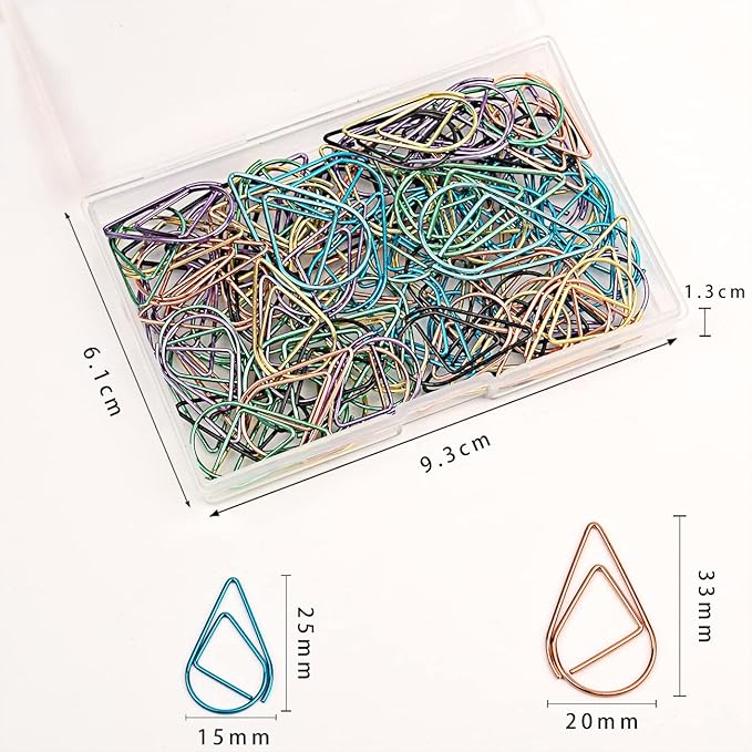 Multicolor Paperclips Metal Paper Clips Colored Paper Clamp Note Clips for School Office Wedding (100 Pieces)
