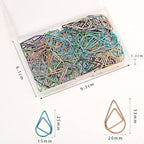 Multicolor Paperclips Metal Paper Clips Colored Paper Clamp Note Clips for School Office Wedding (100 Pieces)