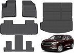 Hutisya-Floor Mats & Cargo Liner Set Fit for Buick Enclave 2018-2024 All Weather Protection Anti-Slip & Durable TPE Full Set Liners Automotive Accessories-Black