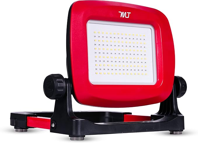 Master Tailgaters Pulse LED Work Flood Light Compatible with Milwaukee or Dewalt Battery | Bright White/Red Solid or Flashing Red Light Modes | LED Night Hunting Lights