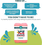 Healthy Packers Reusable Ice Packs for Lunch Boxes - Long Lasting Slim Freezer Packs, Thin Non-Toxic BPA-Free Hard Gel Ice Blocks for Coolers, Kids & Adults Lunch Bags, Travel, Camping, Food Storage