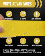 Lichamp 3 Rolls Vinyl Tape, Premium Safety Marking and Traffic Floor Marking Tape, Bundling, Social Distancing, 4 Inch x 36 Yards per Roll, 108 Total Yards, Yellow