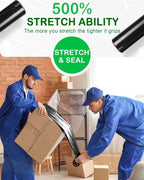 18" Black Stretch Wrap Roll, Heavy Duty 18in 1500ft Shrink Wrap Roll, 80 Gauge Industrial Strength Stretch Film, Stretch Wrap for Moving, Plastic Wrap for Pallet Wrapping Shipping(4 Rolls)