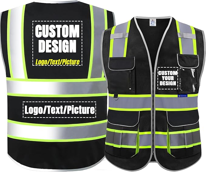 BeautyWill Custom Logo Safety Vest Class2 High Visibility Reflective Vest Breathable Construction Vest