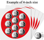 4 Inch Large Red Circle Thermal Labels, Self-Adhesive Round Inventory Stickers, Cardboard Bullseye Tags,Multi-Purpose Round Roll Thermal Printing Stickers for Business and Domestic Use-300 Labels/Roll