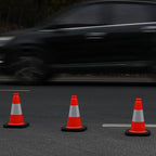 OrangeStar 8 Pack 12" Orange Traffic Safety Cones, PVC Parking Construction Cones w/Reflective Collar, Heavy Duty Base for Driving Practice, Parking Lots and Roadwork