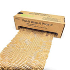 IDL Packaging HexcelWrap Cushioning Kraft Paper 15.25" x 300' in Self-Dispensed Box – Brown Eco-Friendly Honeycomb Alternative to Bubble Wrap – Innovative Packing Paper Roll for Shipping and Moving