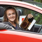 Car Registration and Insurance Holder, Leather Car Glove Box Organizer, Cool Car Accessories for ID, Driver's License Cards & Essential Document, Business Cards, Men&Women,Cute Sunflowers Flag