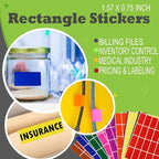 Small Rectangular Label Stickers 1.57 inch x 0.75 inch - 2160 Pack, Red Velvet Color-Coding Labels (40mm x 19mm)