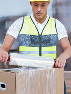 JARLINK 2 Pack Stretch Film, 15" x 1000ft Shrink Wrap for Pallet Wrap, Industrial Strength Stretch up to 650% Stretch with Handles, Self Adhering Packaging Heavy Duty Film for Moving, 68 Gauge, Clear