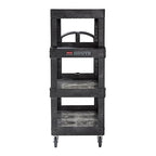 New Rubbermaid Commercial Products 4-Shelf Utility/Service Quad Cart, Heavy Duty Large, Lipped Shelf, Ergonomic Handle, 700 lbs. Capacity, for Warehouse/Garage/Cleaning/Manufacturing (2128657) Black