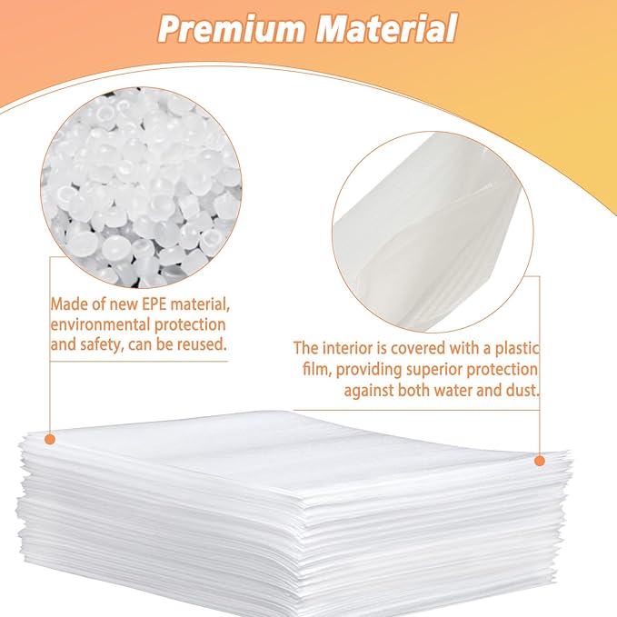 12'' x 16'' Cushion Foam Pouches, 50Pcs Packing Cushioning Supplies for Moving, Foam Wrap Pouches Protect Fragile Items, Cushioning Foam Padding for Packaging Dishes/China/Cups/Plates/Mugs