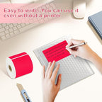 3 X 5 Inch Printable Waterproof Rectangle Color Coding Labels, 300 Per Roll Adhesive Color Coding Stickers for Bar-Codes, Address, Small Business Labeling, Red