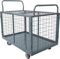 5 in 1 Mutipurpose Platform Truck Cart with Cage, 2200lbs Capacity Heavy Duty Rolling Cart Hand Truck with Wheels, 43.31"×27.56"×41.8" for Workshops Warehouses