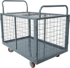 5 in 1 Mutipurpose Platform Truck Cart with Cage, 2200lbs Capacity Heavy Duty Rolling Cart Hand Truck with Wheels, 43.31"×27.56"×41.8" for Workshops Warehouses