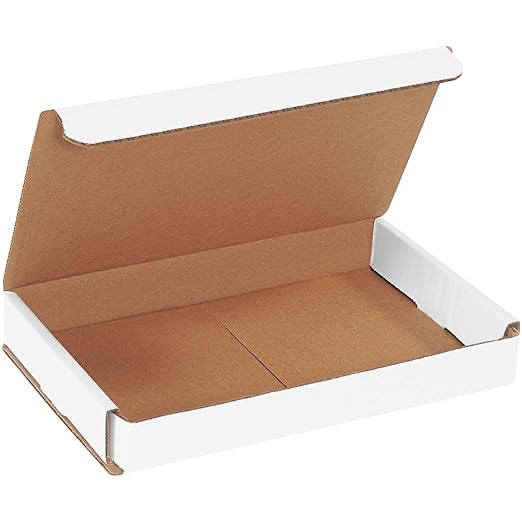 Box USA BM851 8"L x 5"W x 1"H, White (Pack of 50)