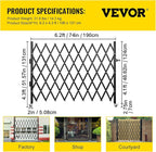 VEVOR Single Folding Security Gate, 51.57" H x 74" W, Steel Accordion Door, Flexible Expanding Barricade, 360 Rolling Scissor Gate With Padlock