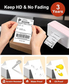 Phomemo 4x6 Shipping Labels, 4000 PCS Fan-Fold Thermal Labels, Compatible with MUNBYN,JADENS,Nelko,KNAON,Phomemo 241bt,243bt,D450BT,D520BT, Label Printer,Water/Oilproof Label Stickers for Address Mail