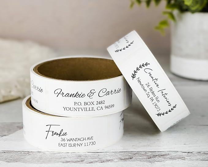 Personalized Roll of Address Labels – Custom Return Address Stickers – 2.75" x 0.75" Self-Adhesive Labels for Mailing & Envelopes