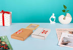 50 Pack 9x6x1.3 inch Mailing Boxes, Multi-Depth CD DVD Corrugated Cardboard Boxes with Fragile Stickers for Shipping, Storing, Package, Business or Home, White
