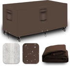 Heavy Duty Patio Furniture Covers Waterproof, 600D Outdoor Furniture Cover Waterproof for Sectional Sofa Couch, Outdoor Dining Table and Chair Set Covers 124''L x 72''W x 28''H, Brown