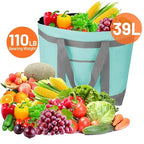 Insulated Reusable Tote Bag for Grocery Shopping for Women/Men, Pizza/Food Delivery Bag to Keep Food Cold/Hot for Commercial Food Transport, Cooler bags for Travel/Beach/Picnic, Green