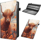 Car Registration and Insurance Holder, Leather Car Glove Box Organizer, Cool Car Accessories for ID, Driver's License Cards & Essential Document,business cards,Men&Women,Cow Sunflowers