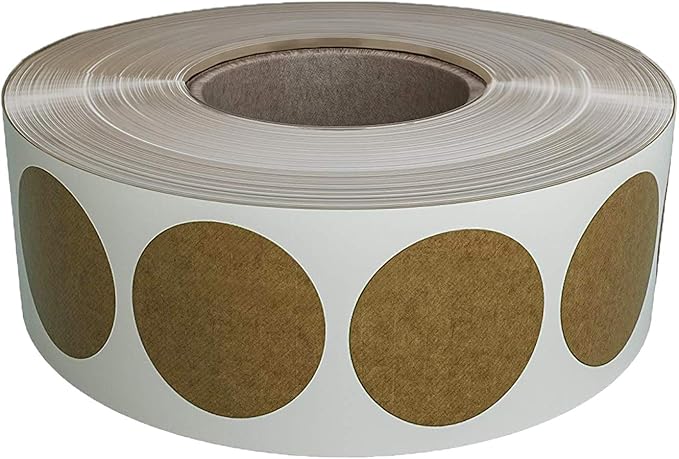 Royal Green Kraft Sticker Labels Rolls One Inch - 25mm -Round Label Dot 600 Pack