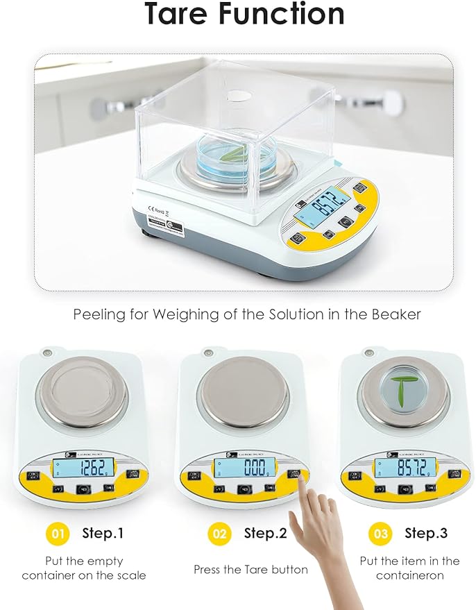 CGOLDENWALL Precision Lab Scale 500gX0.01g Analytical Electronic Balance Digital Laboratory Scale Precision Jewelry Scales Kitchen Precision Weighing Electronic Scales Calibrated 110V (500g, 0.01g)