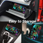 Car Registration and Insurance Holder, Leather Car Glove Box Organizer, Cool Car Accessories for ID, Driver's License Cards & Essential Document,business cards,Men&WomenColorful Rose Flower Skull