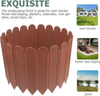 Plastic Garden Lawn Fence Panel High Long Deep Brown Landscape Edging Border for Balcony Temporary Landscaping Reusable Ornamental Protective Barrier for Flower Beds Driveways