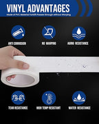 Lichamp 12 Rolls Vinyl Tape, Premium Safety Marking and Traffic Floor Marking Tape, Social Distancing, 2 Inch x 36 Yards per Roll, 432 Total Yards, White
