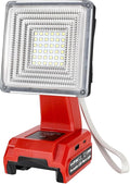 25W 2000LM Cordless LED Work Light for Milwaukee M18 18V Battery Portable Flood Lights for Outdoor Indoor Workshop Job Site, LED Floodlight with Pivoting Head/USB Port(No Battery)