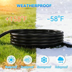 K KASONIC - 15 Feet Outdoor Extension Cord, ETL Listed, SJTW 16AWG/13A 3 Prong Power Cord Extension, NEMA 5-15P to NEMA 5-15R, Black, 2 Pack