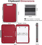 Thicker Clipboard with Storage, Internal Pen Pouch Included, A4 / Letter Size, Reinforced Contractor Clipboard Attached Capacity, Durable Sturdy Clip Boards 8.5x11 with Dual Clip for Outdoor