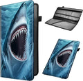 Car Registration and Insurance Holder, Leather Car Glove Box Organizer, Cool Car Accessories for ID, Driver's License Cards & Essential Document, business cards, Men&Women,Cute Blue Sharks