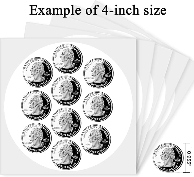 4 Inch Large White Circle Thermal Labels, 300 Labels/Roll,Self-Adhesive Round Inventory Stickers, Multi-Purpose Round Roll Thermal Printing Stickers for Business and Domestic Use