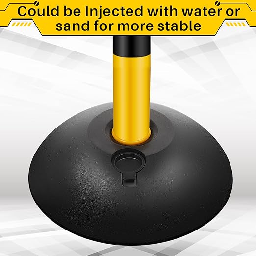 Amylove Plastic Stanchion Post Set, Traffic Warning Line Stanchion Crowd Control Safety Barriers Driveway Barrier with 5 Chains and 10 S Hooks for Outdoor Indoor Parking(Yellow Black,6 Pcs)