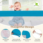 BABY JOY Bed Rails for Toddlers, 71'' Extra Long, Upgraded Swing Down Bed Guard w/Safety Strap, Folding Baby Bedrail for Kids Twin, Double, Full Size Queen & King Mattress (71-Inch, Blue)