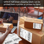 SJPACK 2000 Labels 8.5x5.5 Half Sheet Laser/Ink Jet Shipping Labels Mailing Blank Labels