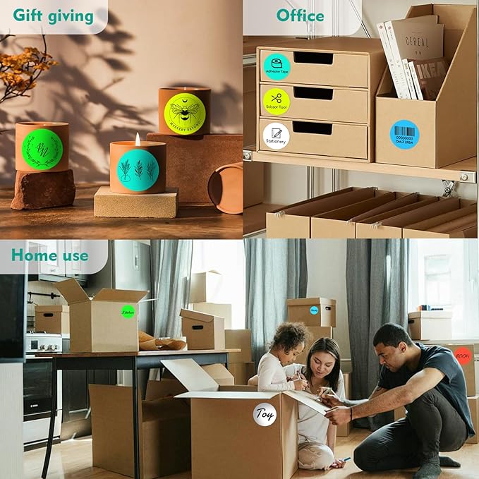 3 X 3 Inch Color Coding Dot Labels Circle Thermal Printable Waterproof 500 Pcs Round Stickers Adhesive Writable for Office, Home, Garage, DIY Sticker, Barcodes, Name Tag, Watercolor Green