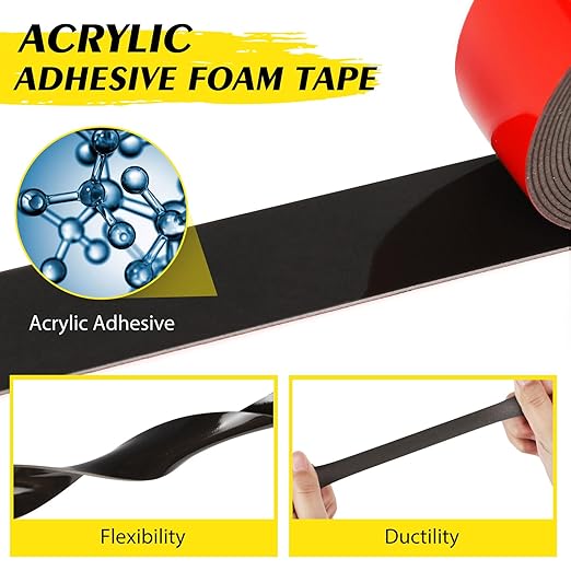EMITEVER Double Sided Tape Heavy Duty, Acrylic Foam Mounting Tape 16.4FT X 1IN, Two Sided Adhesive Tape, Waterproof & Strong Double Stick Tape for Home Office Decor
